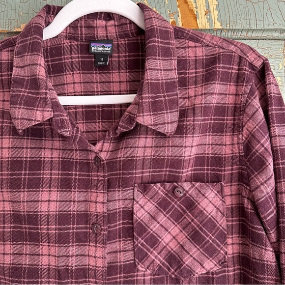 Patagonia Women's Long Sleeve Organic Cotton Heywood Flannel Button Up Size 12 - Picture 3 of 7
